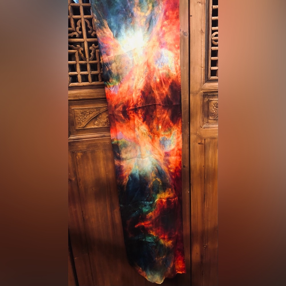Wearable Art!! Nebula silk scarf